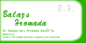 balazs hromada business card